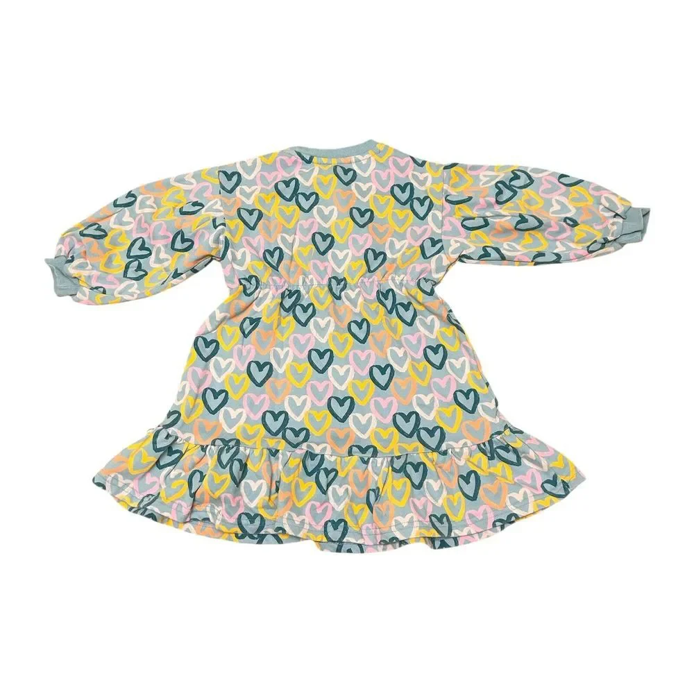 Woori & Koko Girls Sweater Dress Long Sleeve Size 130‎ Hearts Blue